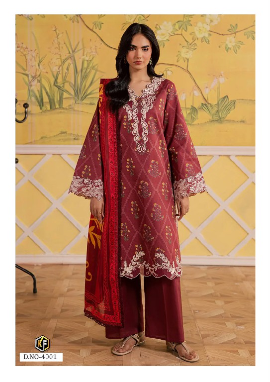 KEVAL FAB ELAYA VOL 4 WHOLESALE LAWN COTTON CASUAL WEAR UNSTITCH SALWAR SUITS EXPORTER