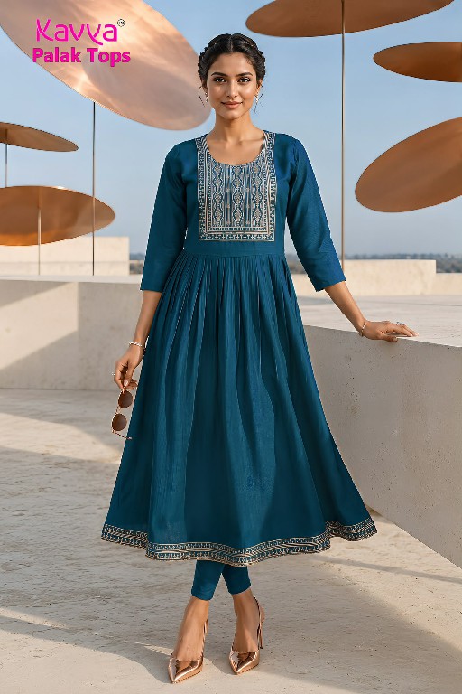 KAVYA PALAK TOPS WHOLESALE READYMADE VETICAN BEAUTIFUL UMBRELLA CUT COMBO KURTIS FOR WOMEN EXPORTER