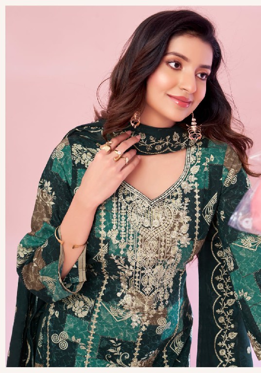 ALOK SUIT ROOHANI LIBAS WHOLESALE CAMBRIC COTTON FANCY EMBROIDERY WORK UNSTITCH SALWAR SUITS SUPPLIER