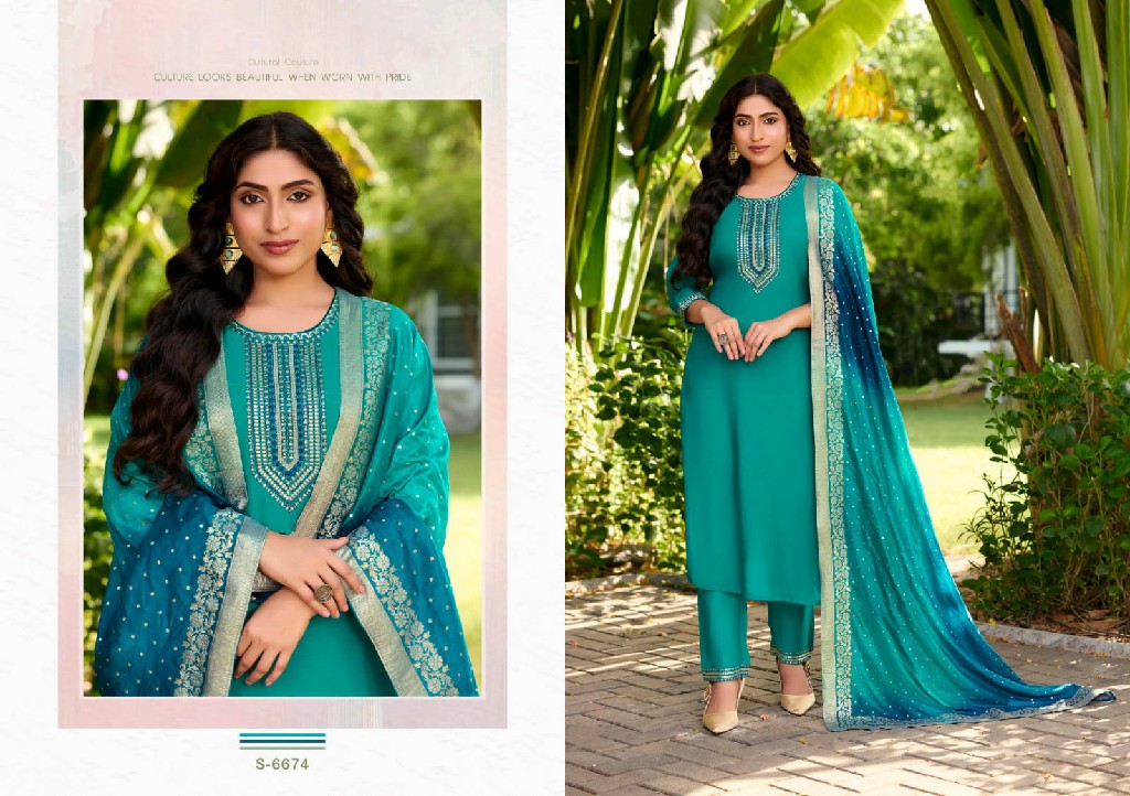 SBS BY SUBHASH ANVAYA WHOLESALE READYMADE MAL CHANDERI FASHIONABLE 3 PCS SUITS SUPPLIER