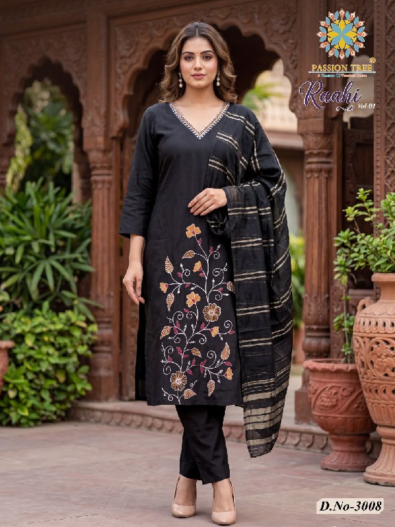 PASSION TREE RAAHI VOL 3 WHOLESALE READYMADE ROMAN SILK BIG SIZE FANCY STRAIGHT CUT 3 PCS SUITS SUPPLIER