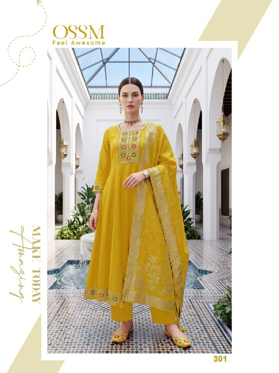 OSSM RESHAM VOL 3 WHOLESALE READYMADE ROMAN SILK AMAZING ANARKALI STYLE 3 PCS SUITS FOR EXPORT