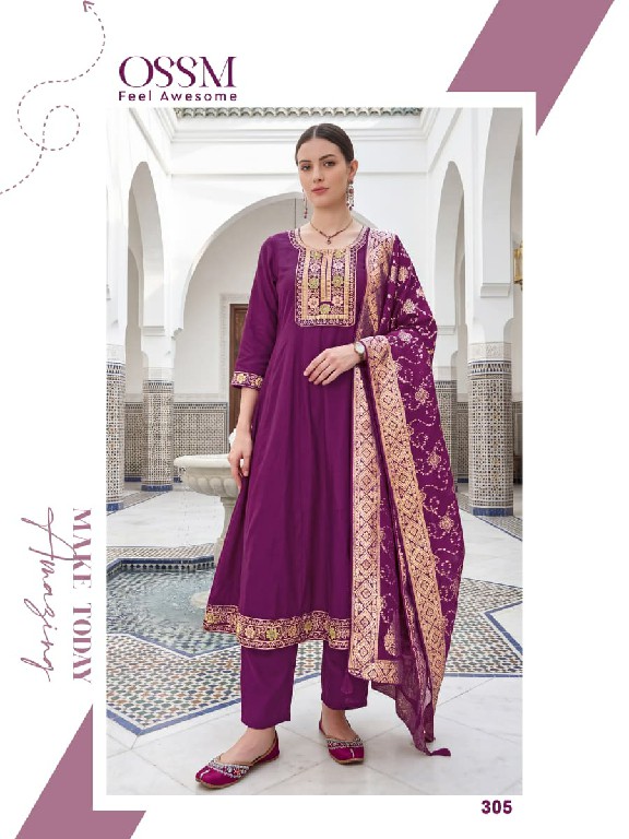 OSSM RESHAM VOL 3 WHOLESALE READYMADE ROMAN SILK AMAZING ANARKALI STYLE 3 PCS SUITS FOR EXPORT