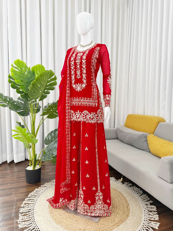 TEXTILEDEAL D.NO KD 1533 WHOLESALE READYMADE BLOOMING GEORGETTE FESTIVE WEAR 3 PCS PLAZZO STYLE SUITS EXPORTER