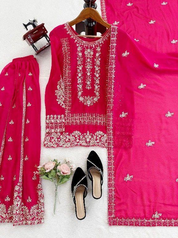 TEXTILEDEAL D.NO KD 1533 WHOLESALE READYMADE BLOOMING GEORGETTE FESTIVE WEAR 3 PCS PLAZZO STYLE SUITS EXPORTER