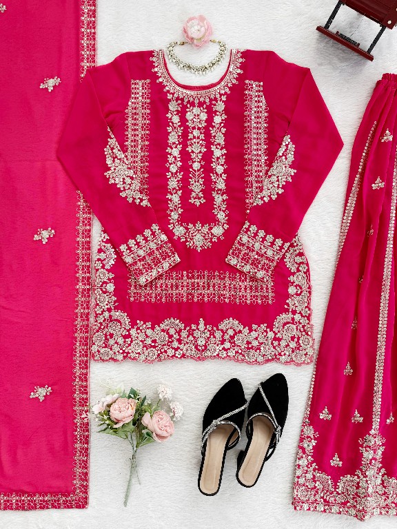 TEXTILEDEAL D.NO KD 1533 WHOLESALE READYMADE BLOOMING GEORGETTE FESTIVE WEAR 3 PCS PLAZZO STYLE SUITS EXPORTER