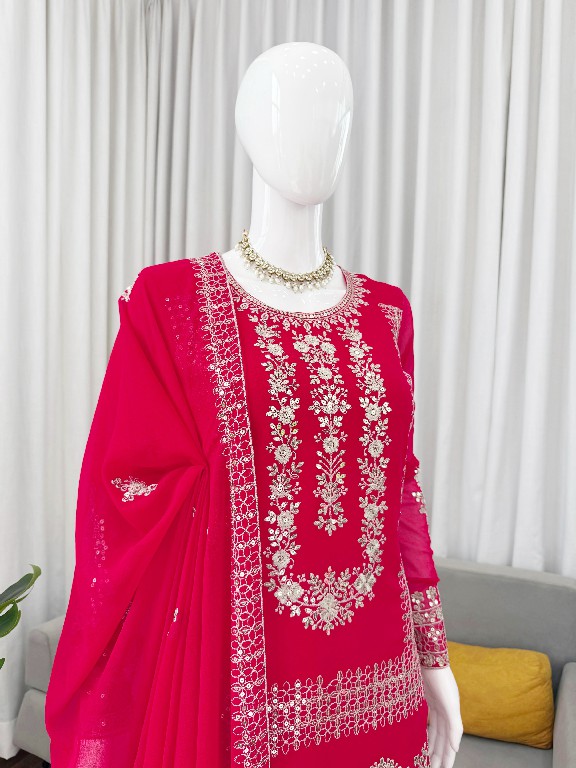 TEXTILEDEAL D.NO KD 1533 WHOLESALE READYMADE BLOOMING GEORGETTE FESTIVE WEAR 3 PCS PLAZZO STYLE SUITS EXPORTER