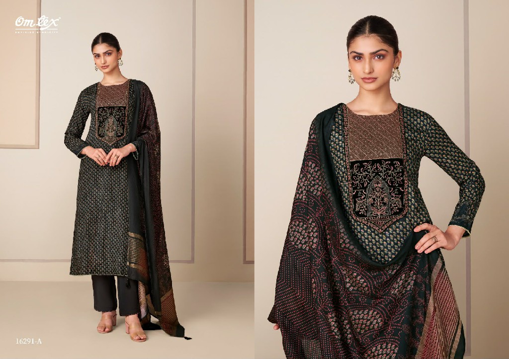 OMTEX MEDHASVI WHOLESALE MUSLIN SILK WITH EMBROIDERY PATCH WORK UNSTITCH SALWAR SUITS EXPORTER