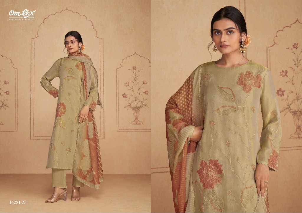 OMTEX VITTORIA WHOLESALE SILK TISSUE SATIN ELEGANT UNSTITCH SALWAR SUITS FOR EXPORT