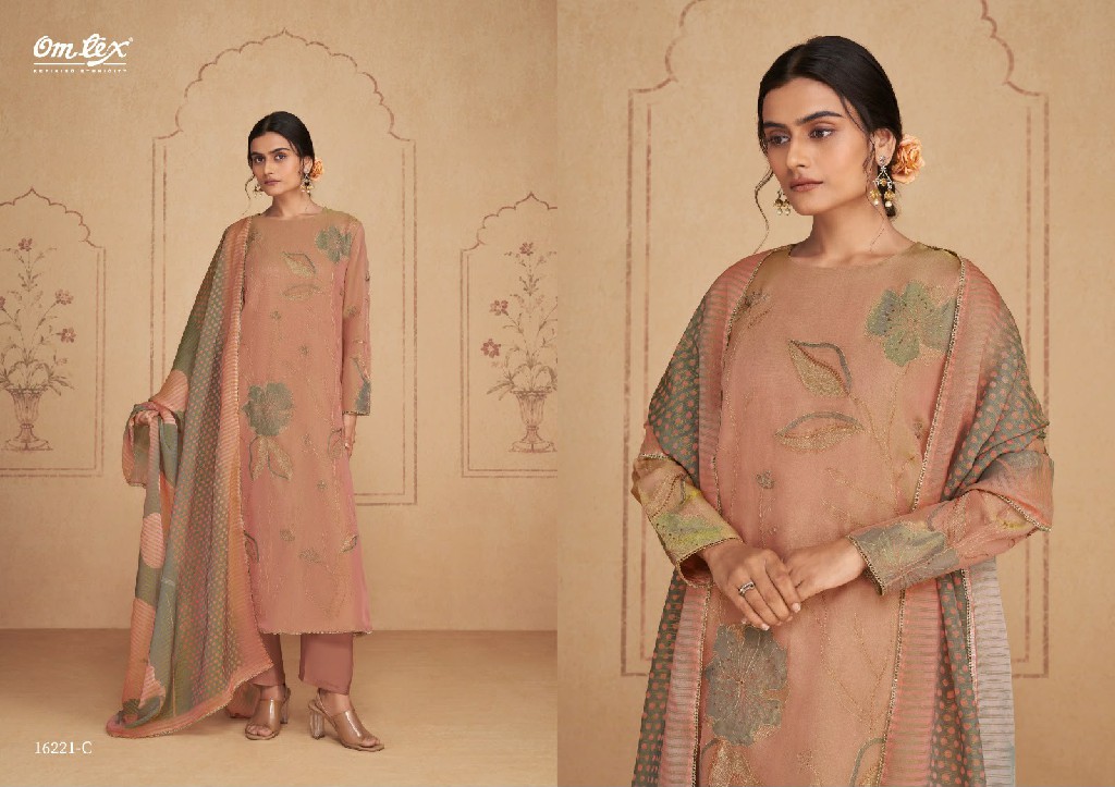 OMTEX VITTORIA WHOLESALE SILK TISSUE SATIN ELEGANT UNSTITCH SALWAR SUITS FOR EXPORT