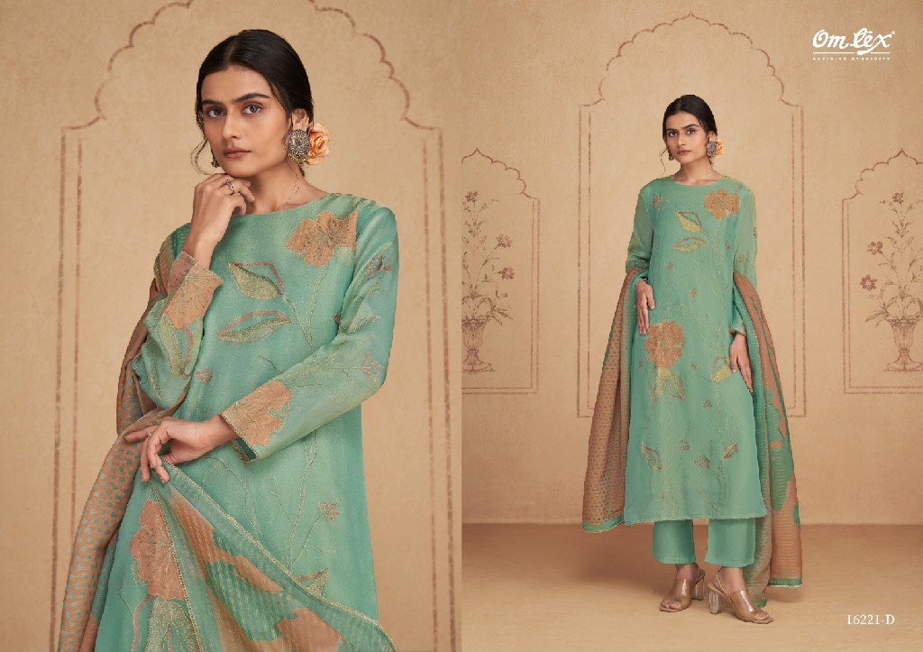 OMTEX VITTORIA WHOLESALE SILK TISSUE SATIN ELEGANT UNSTITCH SALWAR SUITS FOR EXPORT