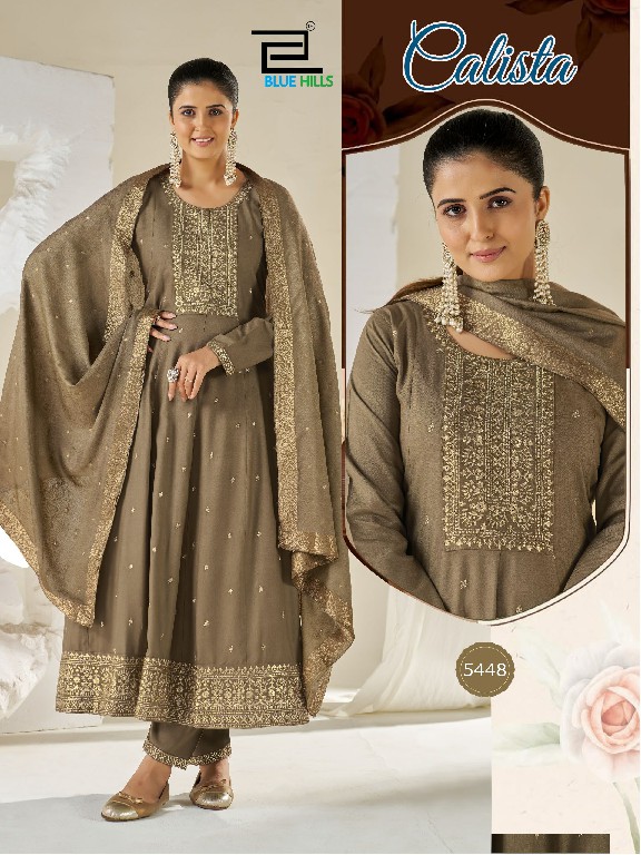 BLUE HILLS CALISTA WHOLESALE READYMADE RAYON BIG SIZE ANAKALI STYLE ETHNIC WEAR 3 P[CS COMBO SET SUITS EXPORTER