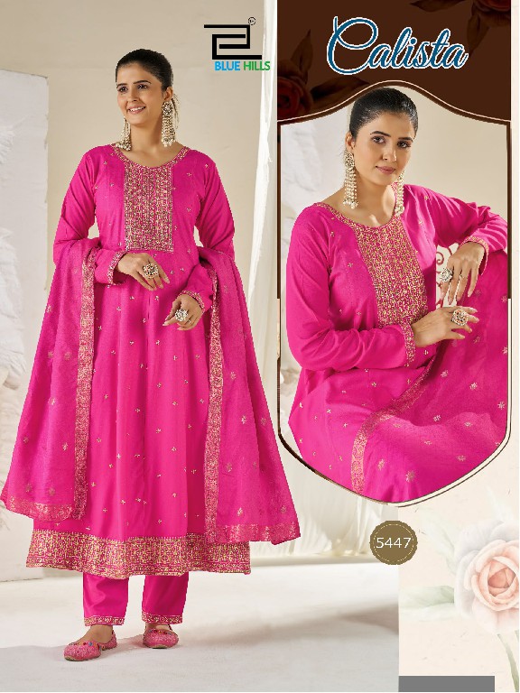 BLUE HILLS CALISTA WHOLESALE READYMADE RAYON BIG SIZE ANAKALI STYLE ETHNIC WEAR 3 P[CS COMBO SET SUITS EXPORTER