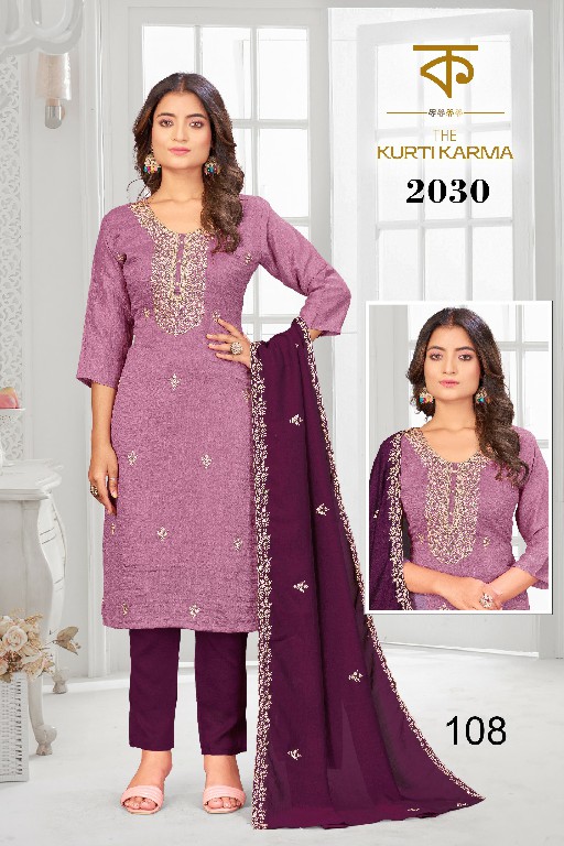 THE KURTI KRAMA D.NO 2030 WHOLESALE READYMADE VICHITRA EMBROIDERED 3 PCS SUITS EXPORTER