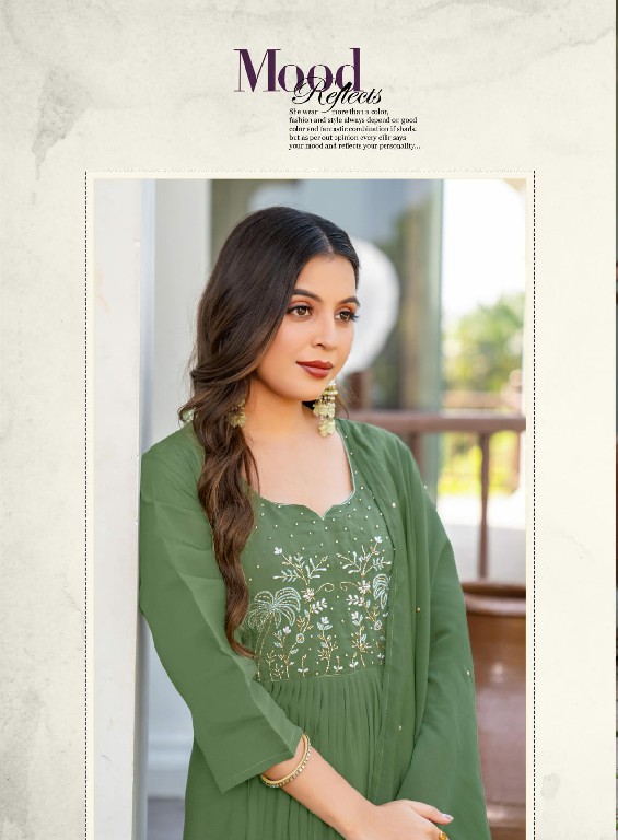 GIRNAR TANVI VOL 1 WHOLESALE READYMADE CHANDERI ANARKALI PATTERN 3 PCS SUITS SUPPLIER