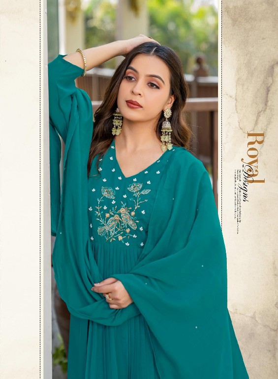 GIRNAR TANVI VOL 1 WHOLESALE READYMADE CHANDERI ANARKALI PATTERN 3 PCS SUITS SUPPLIER