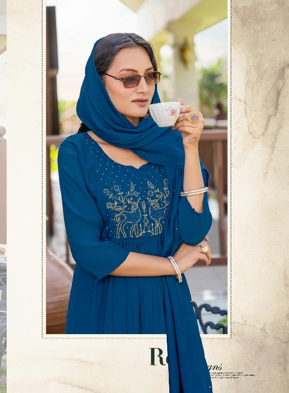 GIRNAR TANVI VOL 1 WHOLESALE READYMADE CHANDERI ANARKALI PATTERN 3 PCS SUITS SUPPLIER