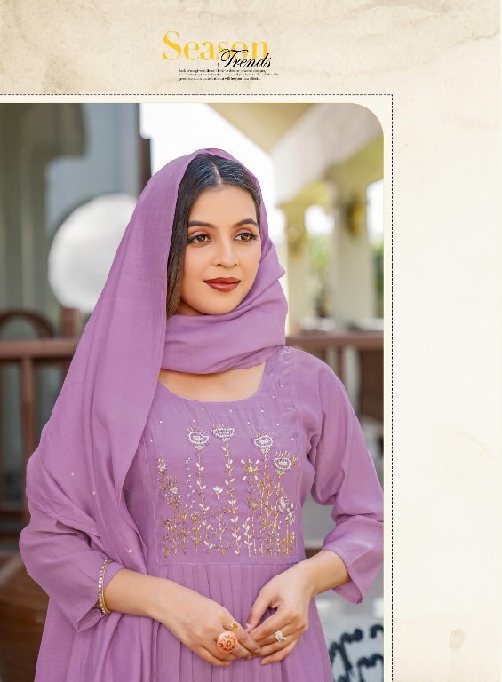 GIRNAR TANVI VOL 1 WHOLESALE READYMADE CHANDERI ANARKALI PATTERN 3 PCS SUITS SUPPLIER