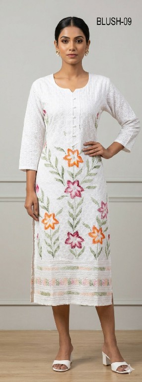 TUNIC HOUSE BLUSH WHOLESALE READYMADE RAYON LUCKNOWI SEQUENCE WORK COMBO KURTIS FOR WOMEN ONLINE