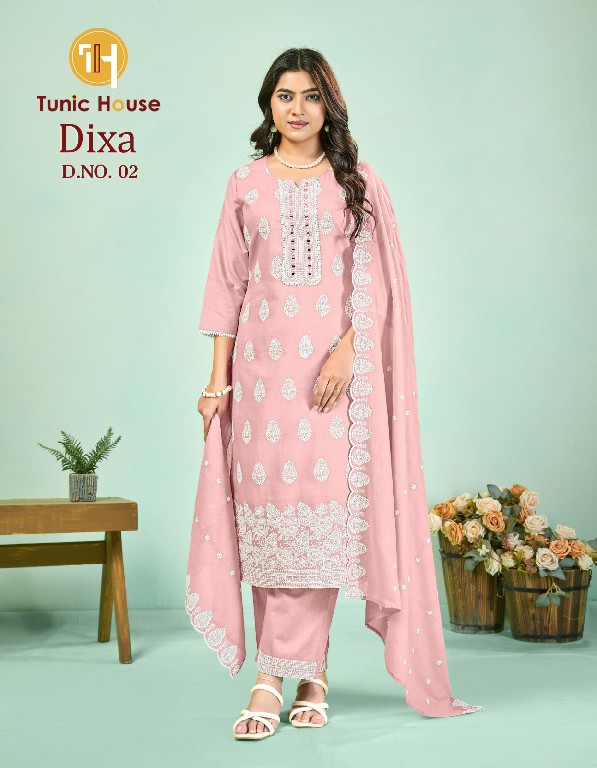 TUNIC HOUSE DIXA WHOLESALE READYMADE COTTON FANCY WORK BIG SIZE 3 PCS COM BO SET SUITS SUPPLIER
