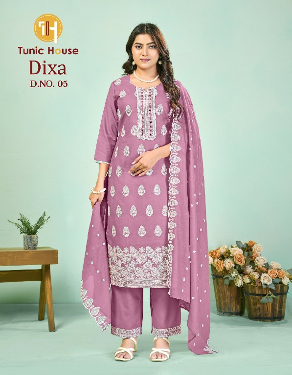 TUNIC HOUSE DIXA WHOLESALE READYMADE COTTON FANCY WORK BIG SIZE 3 PCS COM BO SET SUITS SUPPLIER