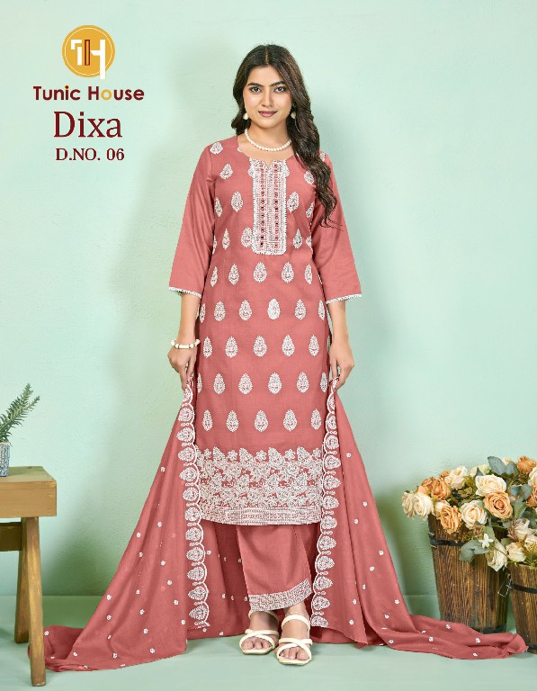TUNIC HOUSE DIXA WHOLESALE READYMADE COTTON FANCY WORK BIG SIZE 3 PCS COM BO SET SUITS SUPPLIER
