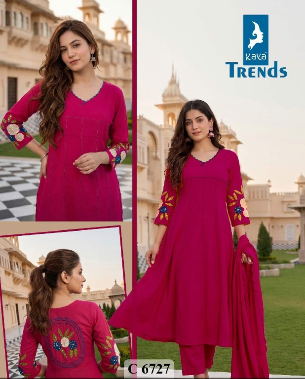 KAYA D.NO 6727 WHOLESALE READYMADE MAL CHANDERI TRENDING 3 PCS COMBO SET SUITS EXPORTER