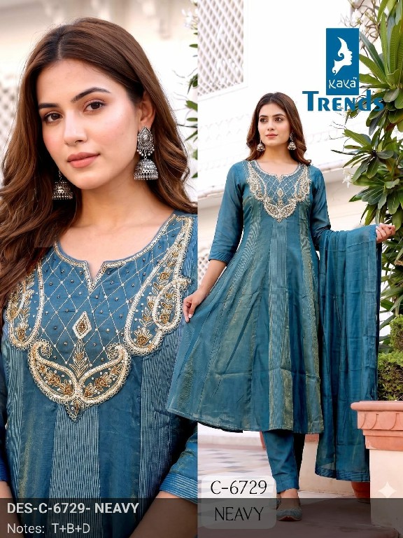 KAYA D.NO 6729 WHOLESALE READYMADE UNIQUE DESIGNER 3 PCS COMBO SET SUITS FOR EXPORT
