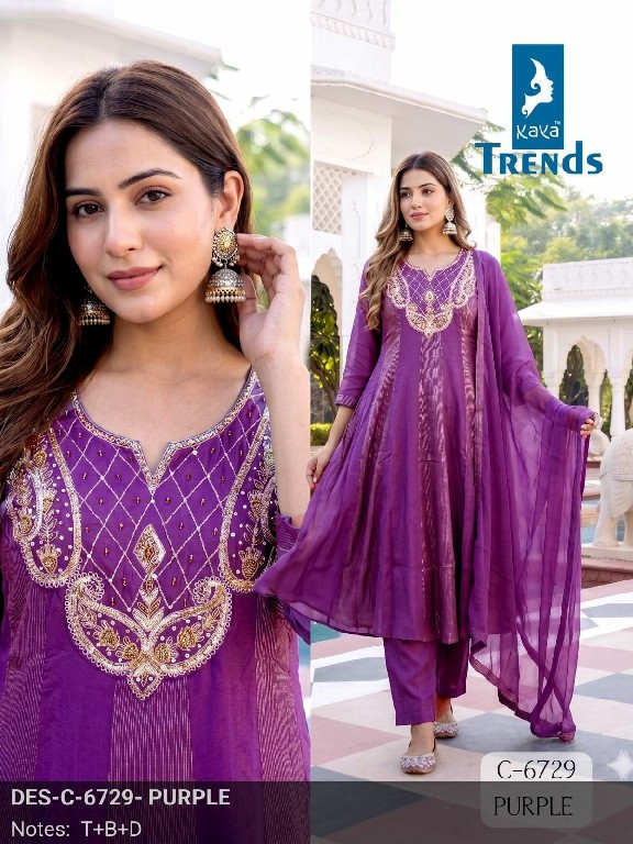 KAYA D.NO 6729 WHOLESALE READYMADE UNIQUE DESIGNER 3 PCS COMBO SET SUITS FOR EXPORT