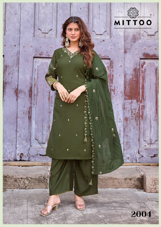 MITTOO AAIKA WHOLESALE READYMADE VISCOSE WEAVING ELEGANCE 3 PCS SUITS EXPORTER