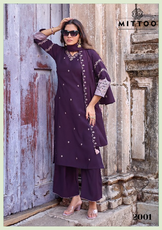 MITTOO AAIKA WHOLESALE READYMADE VISCOSE WEAVING ELEGANCE 3 PCS SUITS EXPORTER
