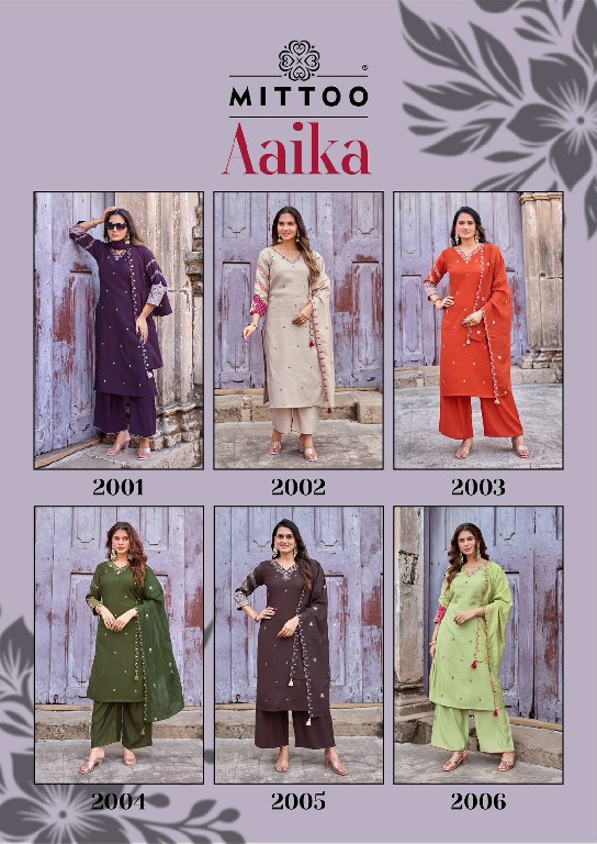 MITTOO AAIKA WHOLESALE READYMADE VISCOSE WEAVING ELEGANCE 3 PCS SUITS EXPORTER