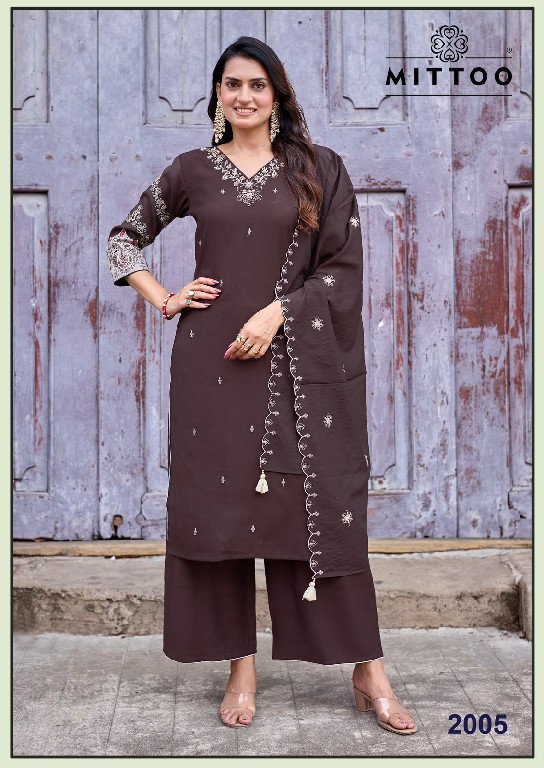MITTOO AAIKA WHOLESALE READYMADE VISCOSE WEAVING ELEGANCE 3 PCS SUITS EXPORTER