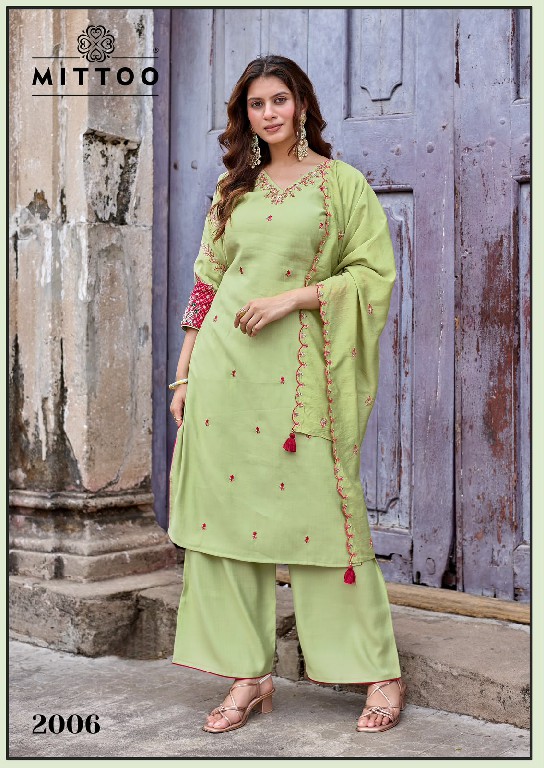 MITTOO AAIKA WHOLESALE READYMADE VISCOSE WEAVING ELEGANCE 3 PCS SUITS EXPORTER