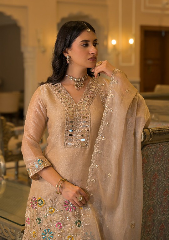 TEXTILEDEAL D.NO 50134 WHOLESALE READYMADE CRUSH SATIN WITH WORK FESTIVE WEAR 3 PCS SUITS EXPORTER