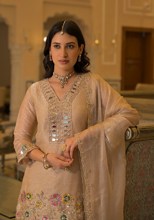 TEXTILEDEAL D.NO 50134 WHOLESALE READYMADE CRUSH SATIN WITH WORK FESTIVE WEAR 3 PCS SUITS EXPORTER