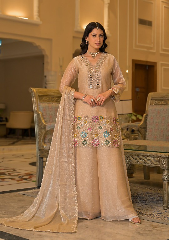 TEXTILEDEAL D.NO 50134 WHOLESALE READYMADE CRUSH SATIN WITH WORK FESTIVE WEAR 3 PCS SUITS EXPORTER