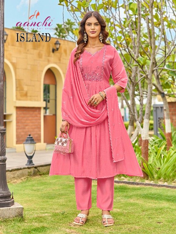 AANCHI ISLAND WHOLESALE READYMADE MUL CHANDERI LATEST FASHION 3 PCS SUITS SUPPLIER