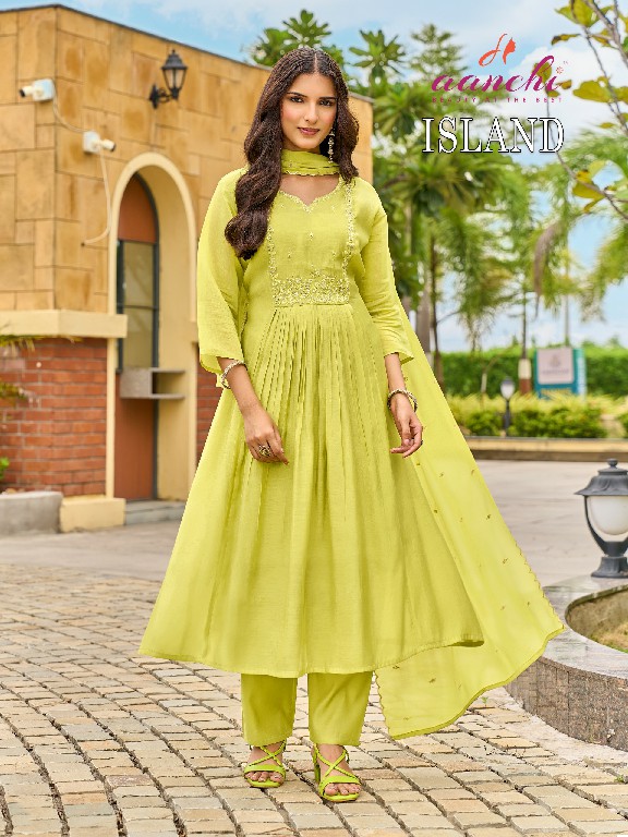 AANCHI ISLAND WHOLESALE READYMADE MUL CHANDERI LATEST FASHION 3 PCS SUITS SUPPLIER