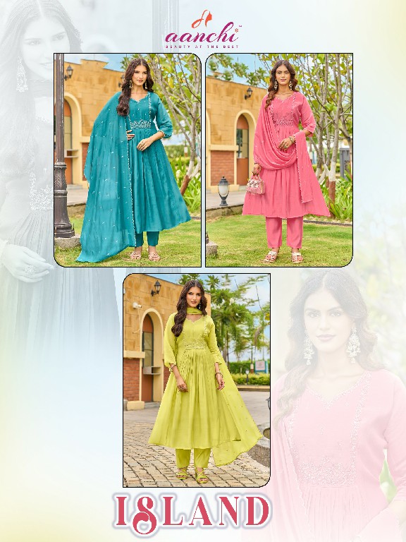 AANCHI ISLAND WHOLESALE READYMADE MUL CHANDERI LATEST FASHION 3 PCS SUITS SUPPLIER