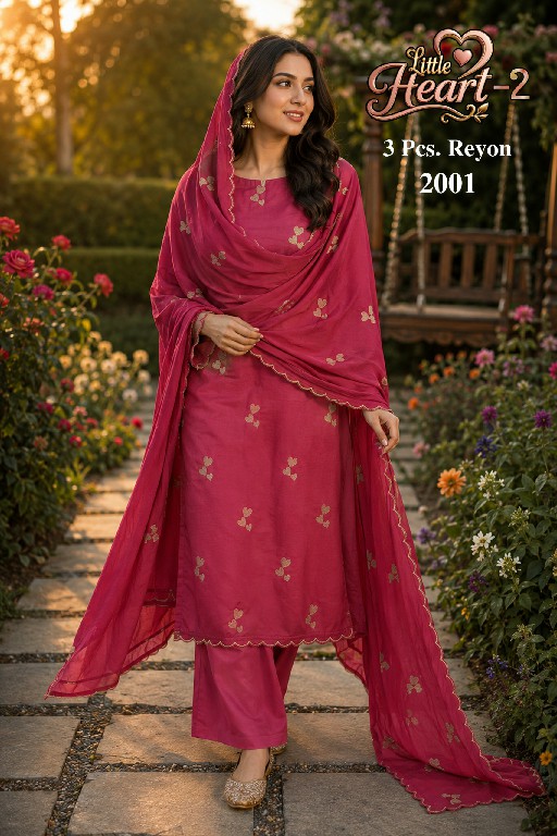 TEXTILEDEAL LITTLE HEART VOL 2 WHOLESALE RAYON TRENDING UNSTITCH SALWAR SUITS EXPORTER