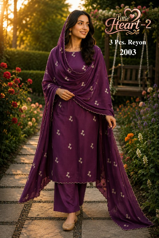 TEXTILEDEAL LITTLE HEART VOL 2 WHOLESALE RAYON TRENDING UNSTITCH SALWAR SUITS EXPORTER