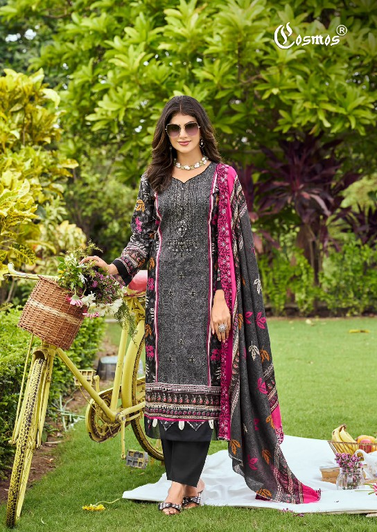 COSMOS BIN SAEED VOL 5 WHOLESALE LAWN COTTON BEAUTIFUL UNSTITCH SALWAR SUITS SUPPLIER