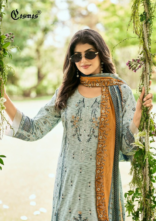 COSMOS BIN SAEED VOL 5 WHOLESALE LAWN COTTON BEAUTIFUL UNSTITCH SALWAR SUITS SUPPLIER