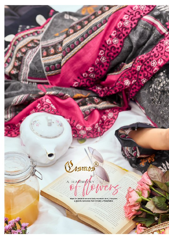 COSMOS BIN SAEED VOL 5 WHOLESALE LAWN COTTON BEAUTIFUL UNSTITCH SALWAR SUITS SUPPLIER