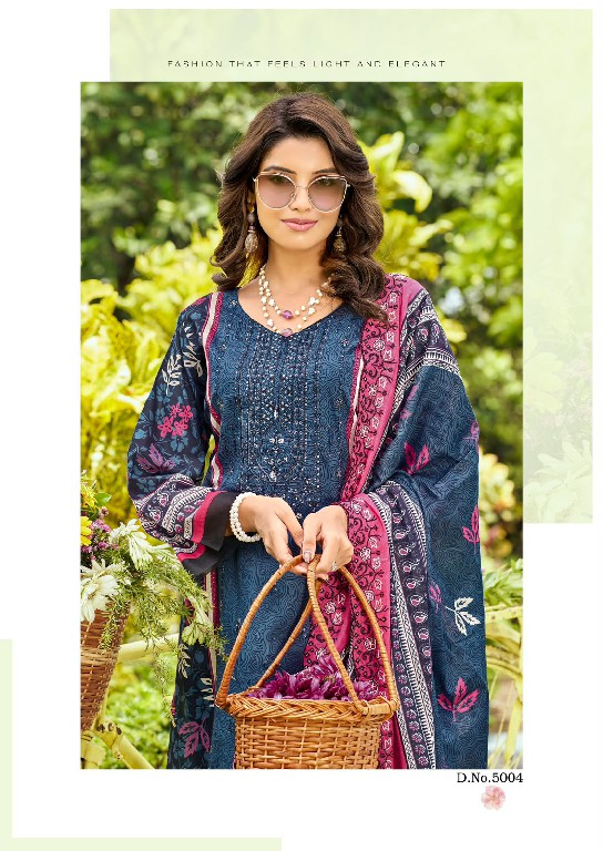 COSMOS BIN SAEED VOL 5 WHOLESALE LAWN COTTON BEAUTIFUL UNSTITCH SALWAR SUITS SUPPLIER