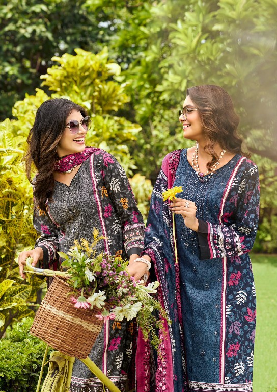 COSMOS BIN SAEED VOL 5 WHOLESALE LAWN COTTON BEAUTIFUL UNSTITCH SALWAR SUITS SUPPLIER