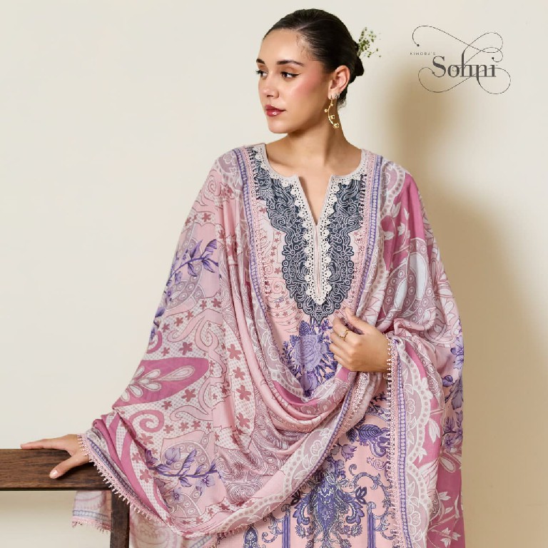 KIMORA SOHNI IMPERIAL WHOLESALE PURE MUSLIN ELEGANT DESIGN UNSTITCH SALWAR SUITS EXPORTER