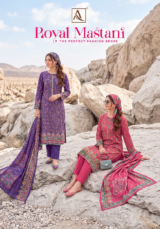 ALOK SUIT ROYAL MASTANI WHOLESALE VISCOSE MUDAAL WITH WORK UNSTITCH SALWAR SUITS SUPPLIER
