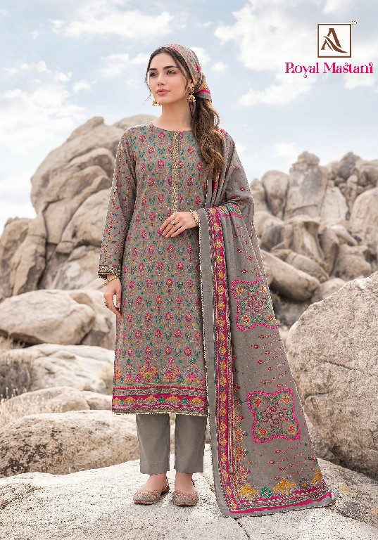 ALOK SUIT ROYAL MASTANI WHOLESALE VISCOSE MUDAAL WITH WORK UNSTITCH SALWAR SUITS SUPPLIER